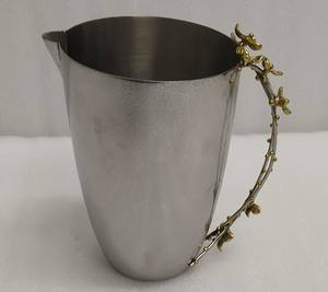 Modern Design Water Jug <b>Kettle</b> Decorative Gold Silver Kitchenware Dinnerware Floral Pattern Steel Metal Latest Brass Jug <b>Kettle</b> - Product Image 3