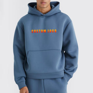 เสื้อสเวตเตอร์ผ้าฝ้าย100% สำหรับผู้ชายเสื้อฮู้ดพิมพ์ลายโลโก้แบบโอเวอร์ไซส์ฮิปฮอปผ้าฝ้าย - Product Image 1