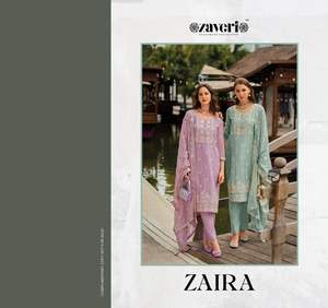 ชุดสูทปากีสถานผ้าชีฟองแบบหนาหรูหราพร้อมการปักที่ประณีตเหมาะสำหรับงานแต่งงานและงานปาร์ตี้จากอินเดีย - Product Image 3