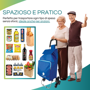 Carrello della spesa blu a 6 ruote con spaziosa tasca impermeabile isolata 41x37x97 cm per fare la spesa - Product Image 3