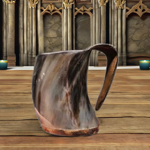 Handmade <b>Large</b> Size Polished Buffalo Horn Mug/<b>Cup</b> Natural Color Animal Style for Home Decor Viking Games Restaurant Decoration - Product Image 4