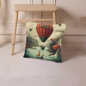 Coussin imprimé avec scène forestière en bordure de rivière - Coussin d'intérieur moderne, 36"x36" - 90x90 cm - Product Image 2