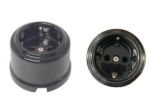 Base in porcellana nera 16A 250V (F-Bright 2902021-N) - Product Image 1