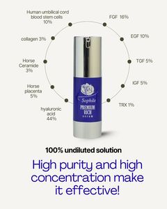 Premium Rich Made Japan Original Best Skin Brightening Suero facial antiarrugas Péptidos de células madre derivados de humanos Ácido Hialurónico - Product Image 4