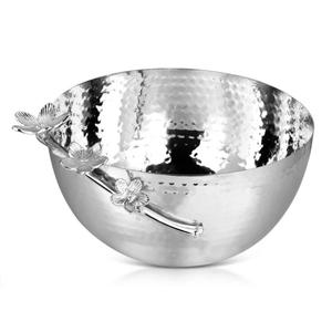 Bol en métal martelé doré de qualité exclusive avec accent floral Nouveau design moderne Vaisselle écologique Bol de service au chocolat - Product Image 6