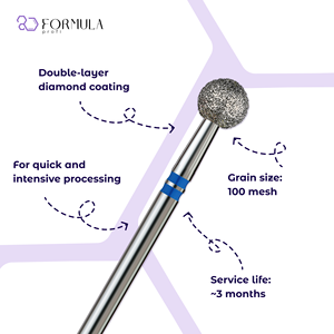 ดอกสว่านเจียรเล็บเพชรระดับมืออาชีพ ขนาด 5.0 มม. สีน้ำเงิน สำหรับการดูแลหนังกำพร้าอย่างแม่นยำ - Product Image 2
