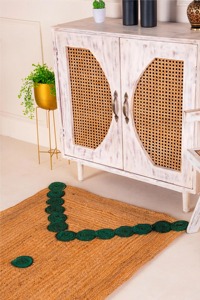 Geometric Jute Area <b>Rug</b> Rectangle <b>Boho</b> Handcrafted Eco Friendly Flat Pile Living Room Decor - Product Image 1