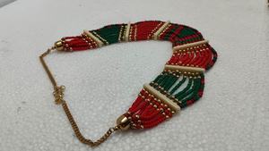 Handcrafted Coral & Copper Alloy Bead Layered <b>Necklaces</b> <b>Boho</b> Chic Jewelry Premium Women's Wedding Layered <b>Necklace</b> Set - Product Image 4