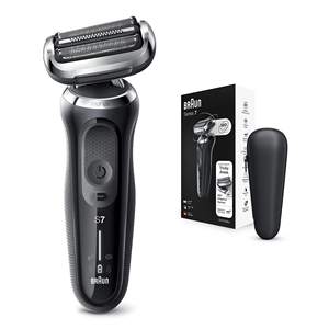 Afeitadora Eléctrica de Láminas para Hombre, Negra, con Cuchillas Triples y Dobles, Resistente al Agua IPX7, en Alemán, Afeita Cuerpo y Barba, Lavable - Product Image 3