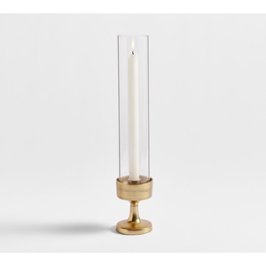 Tall Metal Hurricanes Simple Design <b>Gold</b> Finished Taper Candle Holder Home <b>Party</b> Living Room Tabletop Lighting <b>Decor</b> Christmas - Product Image 1