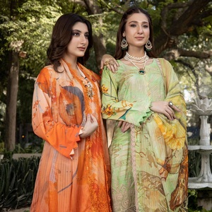 <b>Eid</b> <b>Dresses</b> Heavy Party <b>Dresses</b> <b>for</b> Women with Embroidered Viscose Three Piece Punjabi Suits by Dr Haris Vol SAMAR <b>Long</b> Maxi - Product Image 3