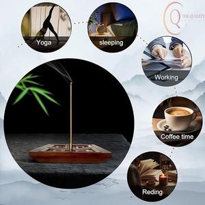 Boîte à encens décorative en bois avec couvercle, 100 % naturelle et durable, pour bâtonnets et cônes d'encens, utilisation sans cendres - Product Image 2