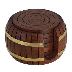 Posavasos cuadrados de madera de acacia con mango, soporte disponible, diferentes diseños, formas, venta al por mayor, precio de fábrica, alfombrillas para productos de la India - Product Image 2