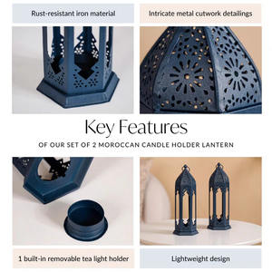 Soporte de vela con estampado de huecograbado de plata hecho a mano de alta calidad Estilo de linterna de lujo más vendido Esencial de Navidad para el hogar de Año Nuevo - Product Image 5