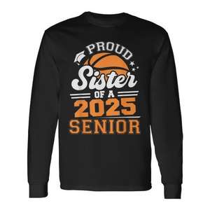 Camiseta de manga larga para hermana orgullosa de un graduado de baloncesto de 2025 - Product Image 1