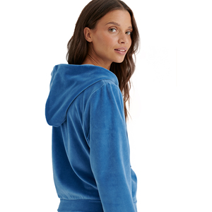 แจ๊กเก็ตสวมหัวผ้ากำมะหยี่ลำลองมีฮู้ดสำหรับผู้ชายและผู้หญิงโลโก้แบบกำหนดเองราคาโรงงานฤดูใบไม้ร่วง - Product Image 5