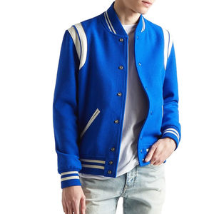 Veste universitaire sur mesure avec manches en cuir, style boutonné avec poches, veste universitaire par OVERSEAS SPORTS - Product Image 1