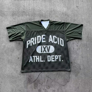 Service OEM personnalisé, maillot de football en polyester à séchage rapide, col en V, coupe ample, poids lourd, t-shirts pour hommes - Product Image 1