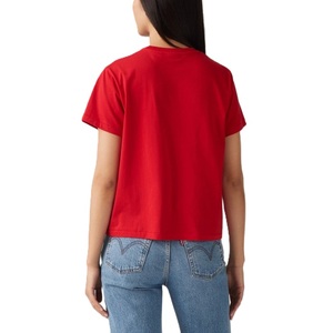 Camiseta de mujer de algodón 100% de alta calidad OEM manga corta talla grande Sexy Crop precio al por mayor con bordado personalizado - Product Image 2