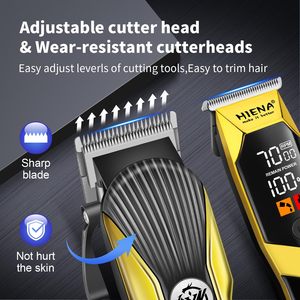 Tondeuse à cheveux sans fil professionnelle pour hommes, kit de coupe-cheveux et de tondeuse pour les poils des oreilles et du nez, écran LED, USB, instructions en français - Product Image 5