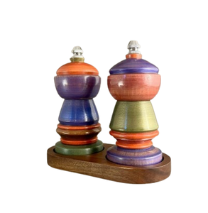 Salero y Pimentero de Madera de Acacia Color Marrón, Elegante Salero y Pimentero de Madera para Mesa - Product Image 3