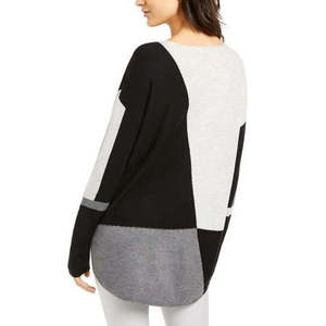 INC International Concepts Maglione color block grigio da donna taglia grande - Product Image 2