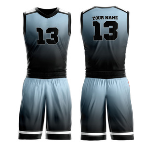 Ensemble de maillots de basket-ball réversibles personnalisés vêtements d'été respirants uniformes d'équipe imprimés pour unisexe 100% polyester sublimation - Product Image 3