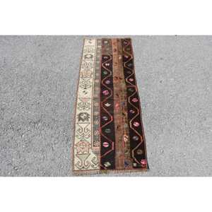 Alfombra de lana clásica marrón Beige de 1,9x5 pies, diseño de retales turcos para entrada, sala de estar, mesita de noche, nuevo corredor de látex rectangular - Product Image 1