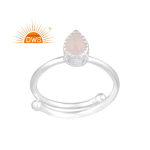 Best Selling Fine Sterling <b>Silver</b> Natural Ethiopian <b>Opal</b> Gemstone Pear Design Stackable <b>Ring</b> Custom Jewelry Manufacturer - Product Image 1