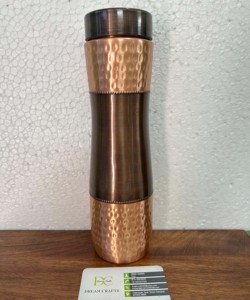 Personalized 1L Copper <b>Flask</b> Hammered Design Leak-Proof Gym Yoga Meditation Vessel-Business Gift Carved Laser Crystal Material - Product Image 4