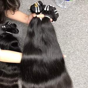 100% naturel vietnamien aligné cuticules Super dessiné pur non traité vierge extensions de cheveux crus droite # 1B trame cheveux - Product Image 5