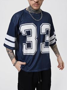 Ropa de calle, camisetas de fútbol americano Vintage, Retro, gráfico personalizado, sublimación, malla de poliéster, ropa deportiva de secado rápido, ropa para discoteca - Product Image 5