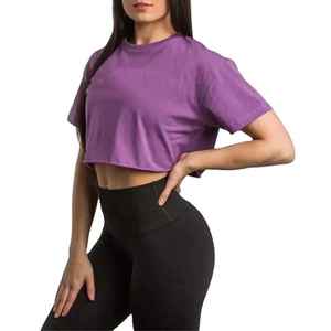 Camiseta Corta Deportiva para Mujer, Verano, Transpirable, Poliéster/Algodón, Personalizable - Product Image 6