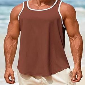 Camiseta sin mangas de Fitness para hombre, camiseta sin mangas de entrenamiento de Color, chaleco de gimnasio con logotipo personalizado, camiseta sin mangas para correr para hombre hecha por Dress Sports - Product Image 4