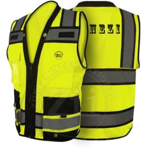 Chaleco reflectante impermeable amarillo de poliéster de alta visibilidad ANSI clase 2, logotipo personalizado para seguridad en la construcción, ropa de seguridad en el trabajo - Product Image 3