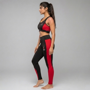 Ensemble de yoga réversible pour femmes grandes tailles, imprimé léopard et marbré, legging taille mi-haute et brassière de sport, 2 pièces, tenue de sport imperméable - Product Image 4