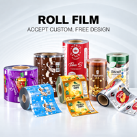 Film d'emballage alimentaire personnalisé en rouleau pour sachets, emballage plastique en rouleau pour chips, biscuits, café, bonbons