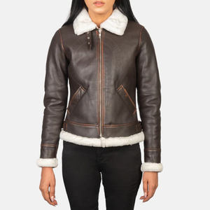 Manteau en cuir véritable élégant de longueur régulière pour les femmes Manteau d'hiver extérieur le plus vendu avec logo avant réversible coupe-vent - Product Image 4