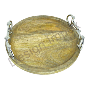 Café thé plat de service respectueux de l'environnement plateau en bois durable avec poignées de chaussure de cheval plateaux de Style équestre faits à la main - Product Image 5