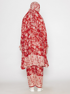 2024 ropa islámica vestido Premium diseño personalizado sólido hijab pavo manga larga cordón rojo conjunto mujeres vestido musulmán al mejor precio - Product Image 3