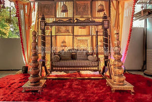 Nuevo Set de Decoración para Ceremonia de Anillo Tradicional, Boda y Mehandi, Escenario Colgante de Madera Tratada, Duradero - Product Image 6