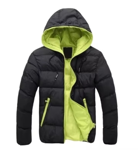 2024 hommes décontracté hiver matelassé rembourré veste universitaire courte longueur imperméable à capuche Bomber avec fermeture à glissière lumière personnalisée - Product Image 5