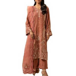 Traje Bordado para Mujer, Costura Premium, Conjunto de 3 Piezas, Hermoso Traje Bordado, Colores Personalizados Disponibles - Product Image 1