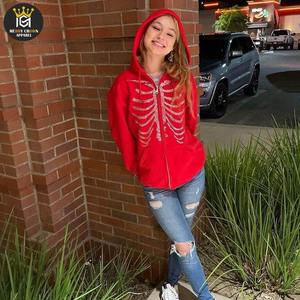 Sudaderas con capucha de manga larga de algodón y poliéster con diamantes de imitación, diseño transpirable de gran tamaño para sudaderas con capucha de invierno para hombre - Product Image 3