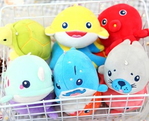 Phim hoạt hình động vật biển cua búp bê Keychain Mini mềm đồ chơi sang trọng mặt dây chuyền bông điền siêu rửa Túi treo - Product Image 3