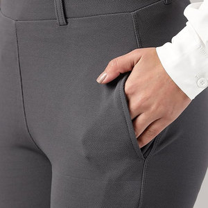 Servicios OEM Pantalones Casuales de Alta Calidad para Mujer, Corte Regular, Cintura Alta, Color Sólido, Frente Plano, Transpirables, de Lona, Estilo Urbano - Product Image 6