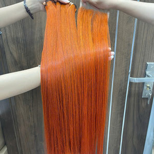 Oferta Relámpago: Extensiones de Cabello Virgen Vietnamita de Lujo, Doble Trama, Liso Extremo, Color Naranja - Product Image 4