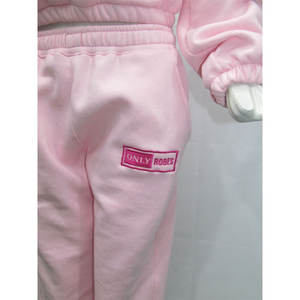 Ensembles de survêtement rose personnalisé Sweat à capuche et pantalon de survêtement pour femme Ensemble polaire 100% coton deux pièces - Product Image 5