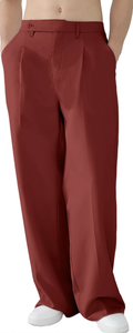 Pantalons habillés décontractés à jambes larges pour hommes, style vintage, plissés, style old money - Product Image 4