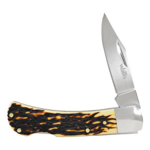 Coltello con serratura Wallis K901494 con manico in corno di cervo in acciaio inossidabile - Product Image 1